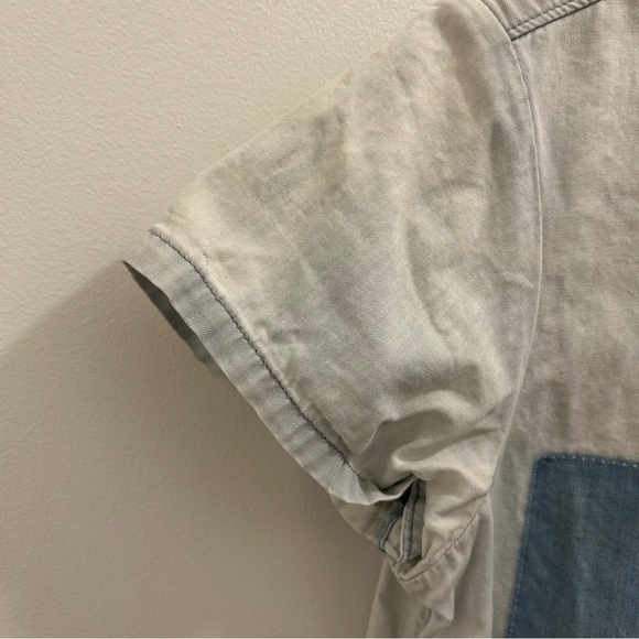 Paige Amelia Chambray Shirt Medium denim blue top button down - Picture 4 of 14